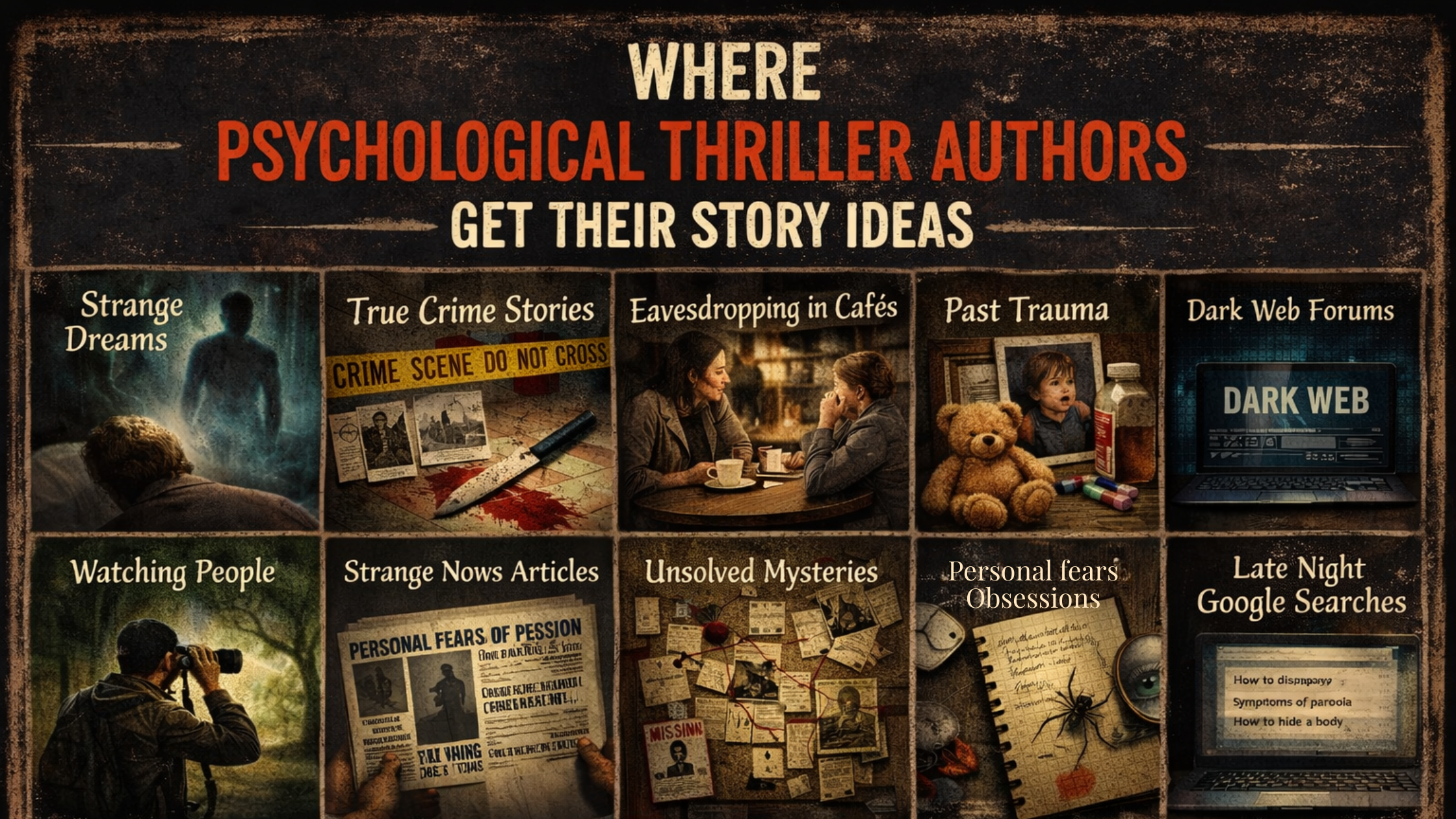 Where Psychological Thriller Authors Get Their Story Ideas